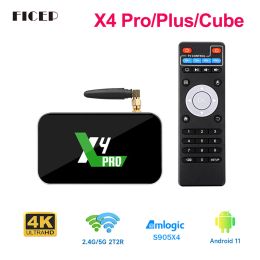 Box 2022 Ugoos X4 Pro TV Box Android 11 Smart TV Box S905X4 DDR4 4GB 32 GB WiFi 1000m X4 Cube S905X3 Android IP -set Topbox TV -doos