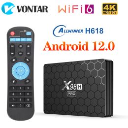 Box 2022 X98H Pro TV Box Android 12.0 met Allwinner H618 Ondersteuning 4K WIFI6 1000m LAN SET TOPBOX 2GB 16GB 32 GB Vs X96 Max X96H