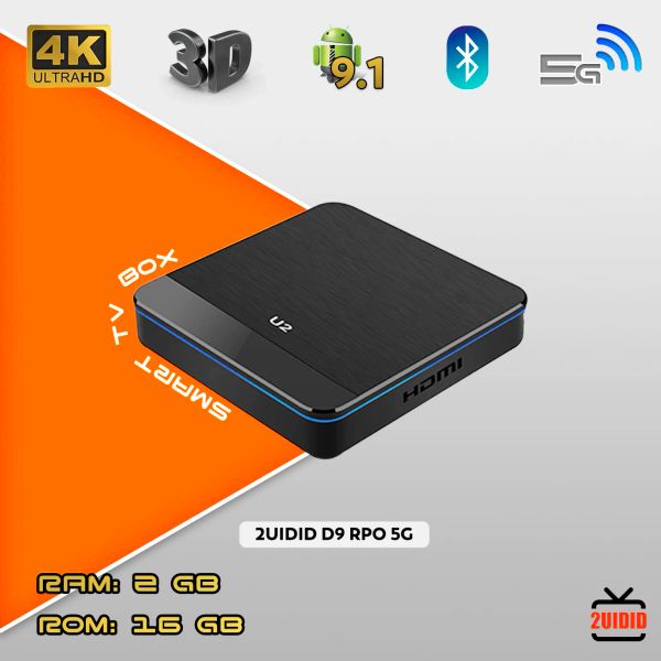 Box 2Uidid U2 S905X3 Bluetooth Smart TV Box Android 9.1 DDR3 2G EMMC 16G 2.4G 5G WiFi BT BT AV1 Media Player tbox 4K 1000M Set Top Box