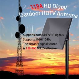 Box 318A Antenne TV extérieure Antenne directionnelle HDTV Antenne Signal Strong ajustement pour FM / VHF / UHF Mise à jour TV Box Antena TV Digital