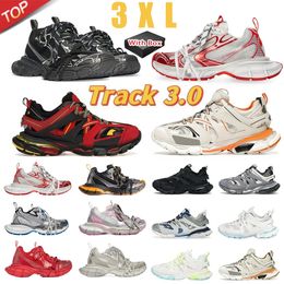 Box 3XL avec Track 3.0 Chaussures de créateur Hommes Femmes Tripler Noir Argent Beige Blanc Gym Rouge Gris Foncé Baskets Mode Plaque pour Moi Casual