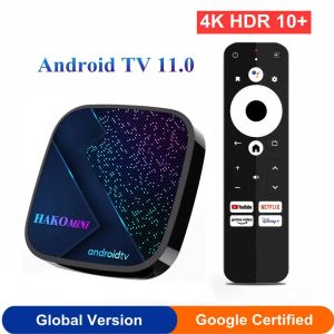 Box 4K Android TV Box Amlogic S905Y4 DDR4 4 Go 32 Go Dual WiFi BT 5.0 AV1 HDR 10 Version globale de lecteur multimédia certifié Google