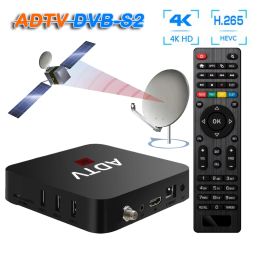 Box 4K HEVC SMART Android TV Box Digitale satellietontvanger Satellietdecoder SAT Receiver Gratis DVB S2 Media Player Miracast AirPlay