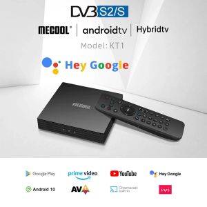 Box 4K Satellite MECOol KT1 TV Receiver Amlogic S905X4 Netflixs Android TV 10 Dvbs2 Dolby Google Italie Box TV espagnol