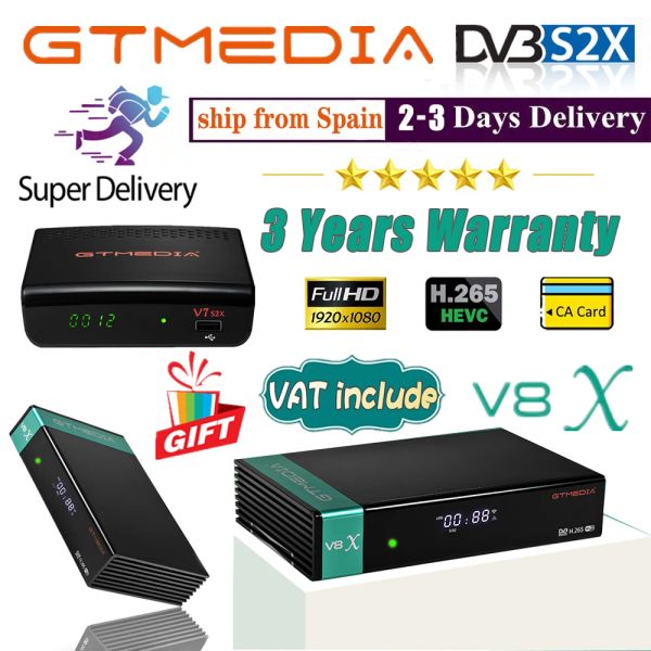 Box 510 PCS GTMEDIA V8X Récepteur satellite DVBS2X Construit dans la mise à niveau WiFi par GTMedia V8 Nova V9 Prime Idem As Gtmedia V7 S2X