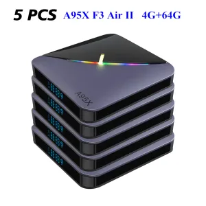 Box 5pcs lot A95X F3 Air II TV Box Android 11 AMLOGIC S905W2 4GB 64GB RVB LUMIÈRE 5G WIFI 4K HDR SMART TV BT5.0 YouTube Set Top Box