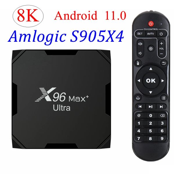 Box 5PCS TV BOX X96 MAX plus Ultra Android 11 AMLOGIC S905X4 4G 32G 64G 5G DUAL WIFI BT YOUTUBE HD AV1 Média Player 8K Set Top Box