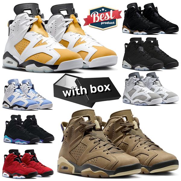 BOX 6 6s chaussures de basket-ball marron varech jaune ocre DMP Aqua noir infrarouge olive argent cool gris infrarouge hommes baskets hommes baskets sport