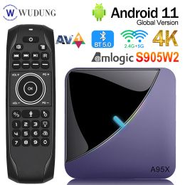 Box A95X F3 AIR II 8K RGB Light Android 11 Smart TV Box AV1 2.4G WIFI Wireless Set Top Boxes BT5.0 USB RAM 64GB H.265 Media Players