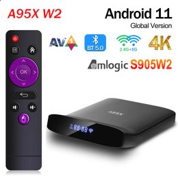 Boîte A95X W2 Android 11.0 Smart TV Box Amlogic S905W2 4 Go RAM 64GB ROM BT5.0 5G DUAL WIFI Media Player 2 Go 16 Go A95XW2 Set Top Box