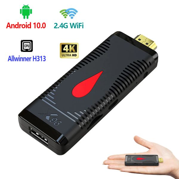 Box Allwinner H313 X96S400 Android 10.0 Smart TV Box 4K H.265 HEVC 2.4G WiFi Set Top Box Media Player X96 S400 Mini TV Stick