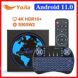 Box Amlogic S905W2 TV Box Android 11 4 Go 64 Go x98 MINI Prise en charge AV1 WiFi BT YouTube Vontar X98mini Media Player 2G16G Set Top Box
