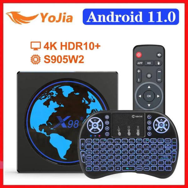 Box Amlogic S905W2 TV Box Android 11 4GB 64GB X98 Mini Soporte AV1 Wifi BT YouTube Vontar X98Mini Media Player 2G16G Set Top Box
