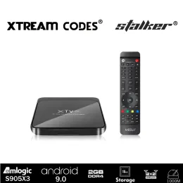 Box Amlogic S905X3 TV Box Stalker Smartest Meelo Plus XTV Pro DDR4 2 Go Xtream Codes Portal Gigabit 1000m Double WiFi Media Streamer