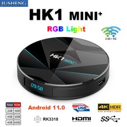 Box Android 11.0 HK1Max Mini Smart TV Box 2.4G / 5G WiFi Quad Core BT 4.0 Contrôle vocal16G 32G 64G Prise en charge de la télévision IP TV Stream Player