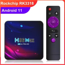 Box Android 11 H96max V11 Smart TV Box RK3318 4G 64G 4K 2.4G 5G Média Player WiFi Set Top Box