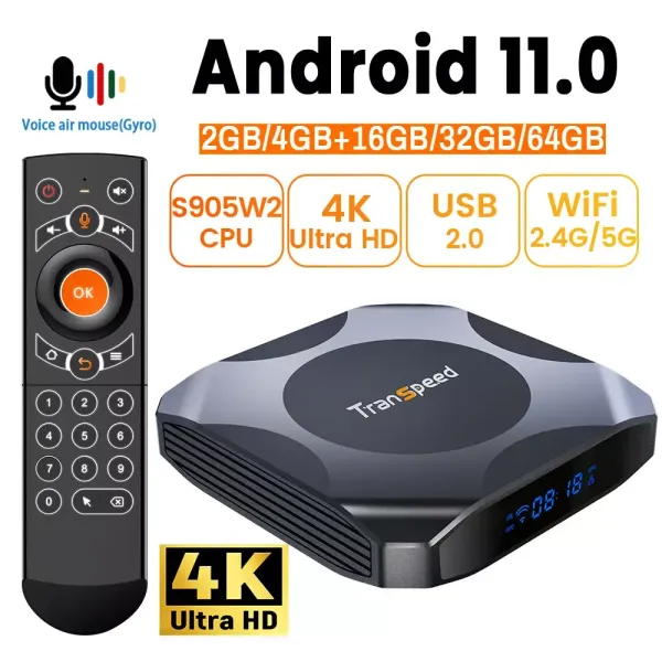 Box Android 11 TV Box Fast Dual WiFi AV1 Malig31 MP2 32G 64G BT5.2 1080P 3D 4K RETUATION FAST TV RECORD TOP TOP