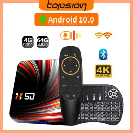 Box Android Smart TV Box 2.4G 5.8g Android 10 WiFi Media Player 4K 3D Video 4 Go 32 Go 64g Adaptateur BBluetooth TV Box TV Box