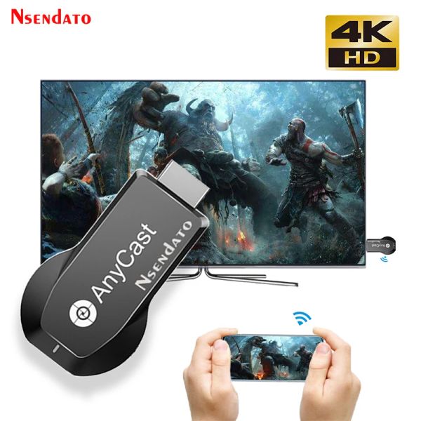 Box Anycast M100 5G 2.4 Adaptador de palo de televisión inalámbrico 4K HD Cualquier dongle de pantalla WiFi de reparto para DLNA AirPlay TV receptor para PC iOS Android