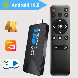 Box Atonsdeal Mini TV Stick Android 10 Quad Core Arm Cortex A7 Ondersteuning 4K HD H.265 Media Player Wifi Smart TVBox Android TV -ontvanger
