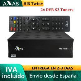 Box Axas zijn Twin Plus Satellite TV -ontvanger 1080p HD Linux Enigma2 Dual DVBS2 Tuners Build in WiFi Openatv TV Box E2 Fat Receiver