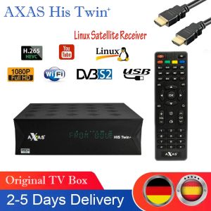 Axas de caja Su receptor de TV Satellite Twin Plus 1080p HD Linux Enigma2 Dual DVBS2 Sintonizadores Construcción en Wifi Open ATV E2 Fat Receptor TV Box