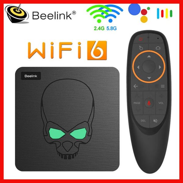 Box Beelink GT King WiFi6 Smart TV Box Android 9 Amlogic S922X Quadcore 4GB 64 Go TVBox BT4.1 1000m LAN Android 9.0 4K Set supérieur