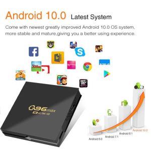 Boîte Meilleure Q96 Max Box Android 10.0 TV Box 1G 8G AMLOGIC S905L Quad Core Media Player Smart Set Top Box Ship France