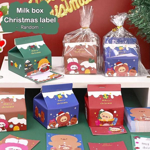 Caixa dos desenhos animados feliz natal leite bloco de notas post notas útil bloco de notas escola material de escritório artigos de papelaria