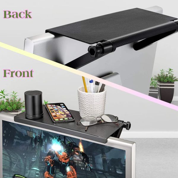 Caja de la computadora Rack de almacenamiento plegable Pantalla de la computadora portátil Top Organizador Estante de cuaderno Desktop Stand TV Box Router Shelf Estante