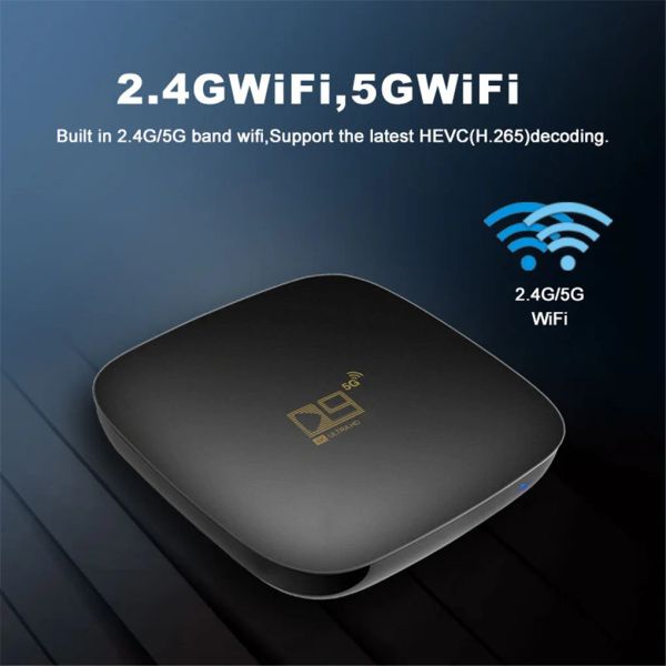 Boîte D9 Android 10.1 Smart Box Dualband High-définition Settop Box 5G WiFi High Speed tv Box Applications Médias Home Media Player