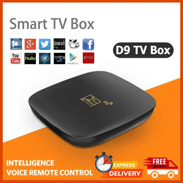 Boîte D9 Smart TV Box Android 10.0 2.4g WiFi 4K HD Set Top Box 905 Core 16 Go 256 Go Video Media Player 8 Go 128 Go Home Theatre 3D Box