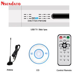 Box DVBT2/T USB TV Stick met antenne -afstandsbediening voor DVBT2/DVBC/FM/DAB Digitale satelliet DVB T2 USB TV Stick Tuner HD TV -ontvanger