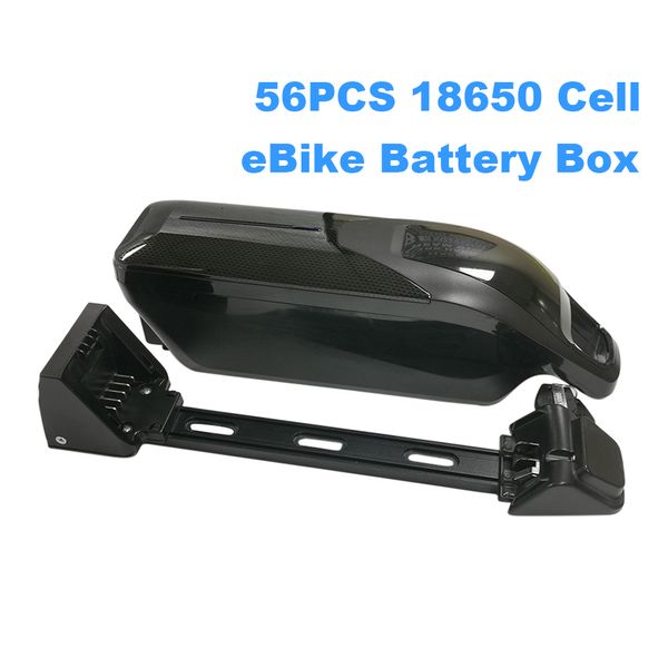 Boîte vide pour batterie de vélo électrique, 36/48/52v, Dolphin, Tube inférieur, 56 pièces maximum, 18650 cellules