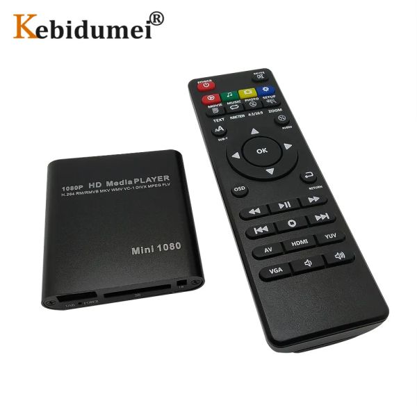 Box Full HD 1080p Media Video Player con HDMicompatible VGA AV USB SD/MMC MPEG2HD TV Box Surport MKV H.264 HDD Multimedia Player