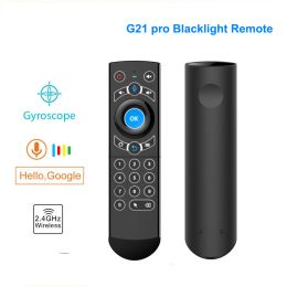 Box G21 Pro Backlit Google Voice Air Mouse 2.4 GHz G21S Wireless Remote Controly Airmouse pour Xiaomi Mag 250 322 HTV 5 Android TV Box