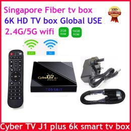 Box Global Fiber Cyber TV J1 Plus 6K Smart TV Box Cybertv J1+ TV Box Hot Sale in HK TW Singapore Maleisië Japan Korea PK Evpad TV TV