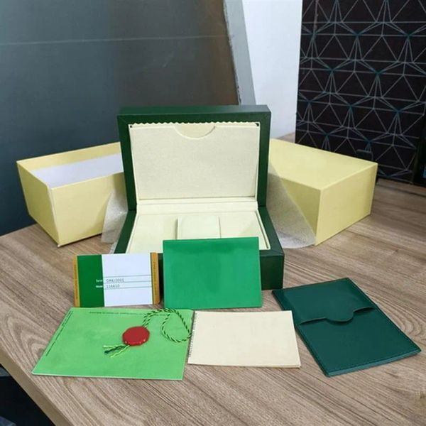 BOX Green brochure certificat watch boxes AAA qualité cadeau surprise Cases à clapet carré exquis boîtes de luxe sac à main 23013