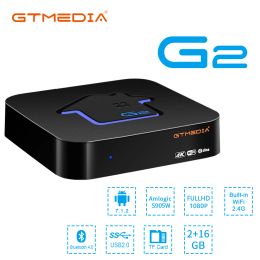 Box GT Media G2 4K Android TV Box 7.1.2 AMLOGIC S905W Quadcore 2GB RAM + 16 Go ROM 3D H.265 HEV MPEG2 / 4 WiFi 2.4 GHz Smart TV Box Box