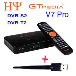 Box GT Media V7 Pro DVBS2 S2X T2 Set Topbox Satellite TV -ontvanger Upgrade Ca Card Slot USB WiFi Support Network Cam TV Box