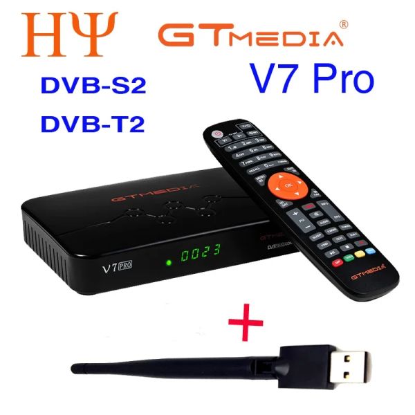 Box GT Media V7 Pro DVBS2 S2X T2 Set Top Box Satellite TV Receptor Actade CA Card Slot USB Wifi Soporte Cam TV Box