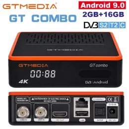 Box GTMEDIA GT Combo 4K 8K HD TV BOX Android 9.0+DVBS2X/T2/C 2GB+16GB M3U Satellite TV Receiver Decoder/ Google Smart Set Top Box