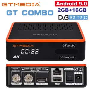 Box Gtmedia GT Combo 4K 8K HD TV Box Android 9.0+DVBS2X/T2/C 2GB+16 GB M3U Satellite TV -ontvanger Decoder/Google Smart Set Topbox