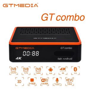 Box Gtmedia GT Combo Android 9.0 2GB16GB 4K TV Box +DVBS2X/T2/C Satellite TV -ontvangerondersteuning Powervu Auto Biss