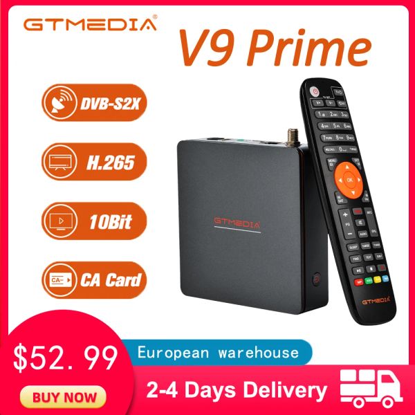 Box GTMedia V9 Prime Super DVBS2 Satellite Receiver Setgrade By V8 Nova V9 Super Support H.265 Built WiFi TV Box Stock en Espagne