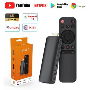 Box H313 TV Stick HDR Set Top Top OS 4K 1080p WiFi 6 2.4 / 5.8G Android 10 Smart TV Sticks pour Google YouTube Netflix Network Media Player