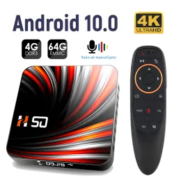 Box H50 RK3318 Smart TV Box Android 10.0 4GB 32GB 64GB 4K H.265 Media Player 3D Video Bluetooth TV Box Google Voice Smart TV Box