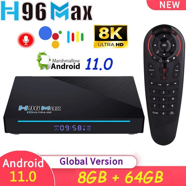 Box H96 Max RK3566 Smart TV Box Android 11 8 Go RAM 64GB 1080P 4K 8K 2.4G / 5G WiFi 1000m Google Play YouTube H96max TVBox Odtwarzacz Mul