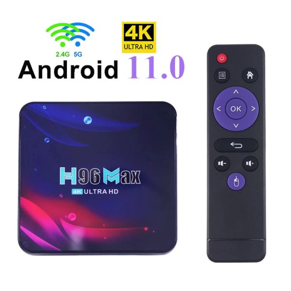 Box H96 Max Smart TV Box Android 11 4K HD Google Voice Control 2.4G/ 5G Wifi Bluetooth Receptor Media Player HDR USB 3.0 Set Top Box