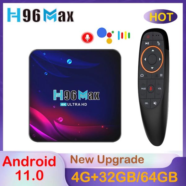 Box H96 Max V11 RK3318 Smart TV Box Version globale Android 11 2.4G 5G WiFi 4G 32G 64G 4K BT Media Player Assistant vocal Set Top Box